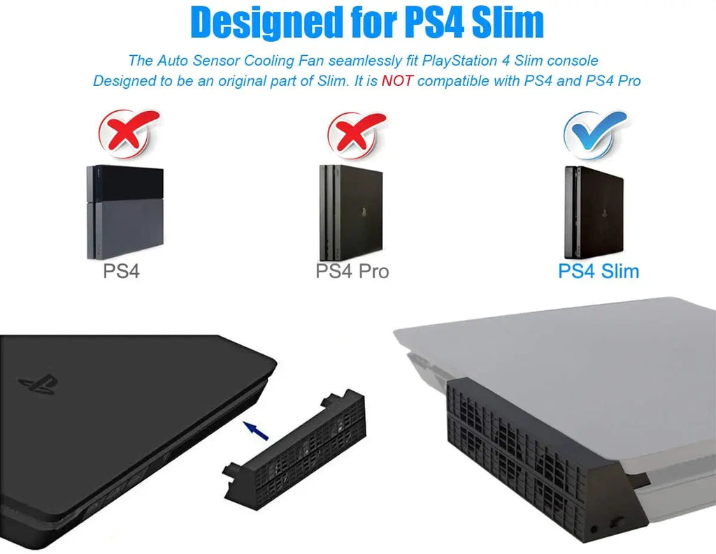 Auto Turbo Cooling Fan Automatic Temperature Sensor Controlled Radiator Heat Exhaust External USB Cooler for Playstation 4 Slim