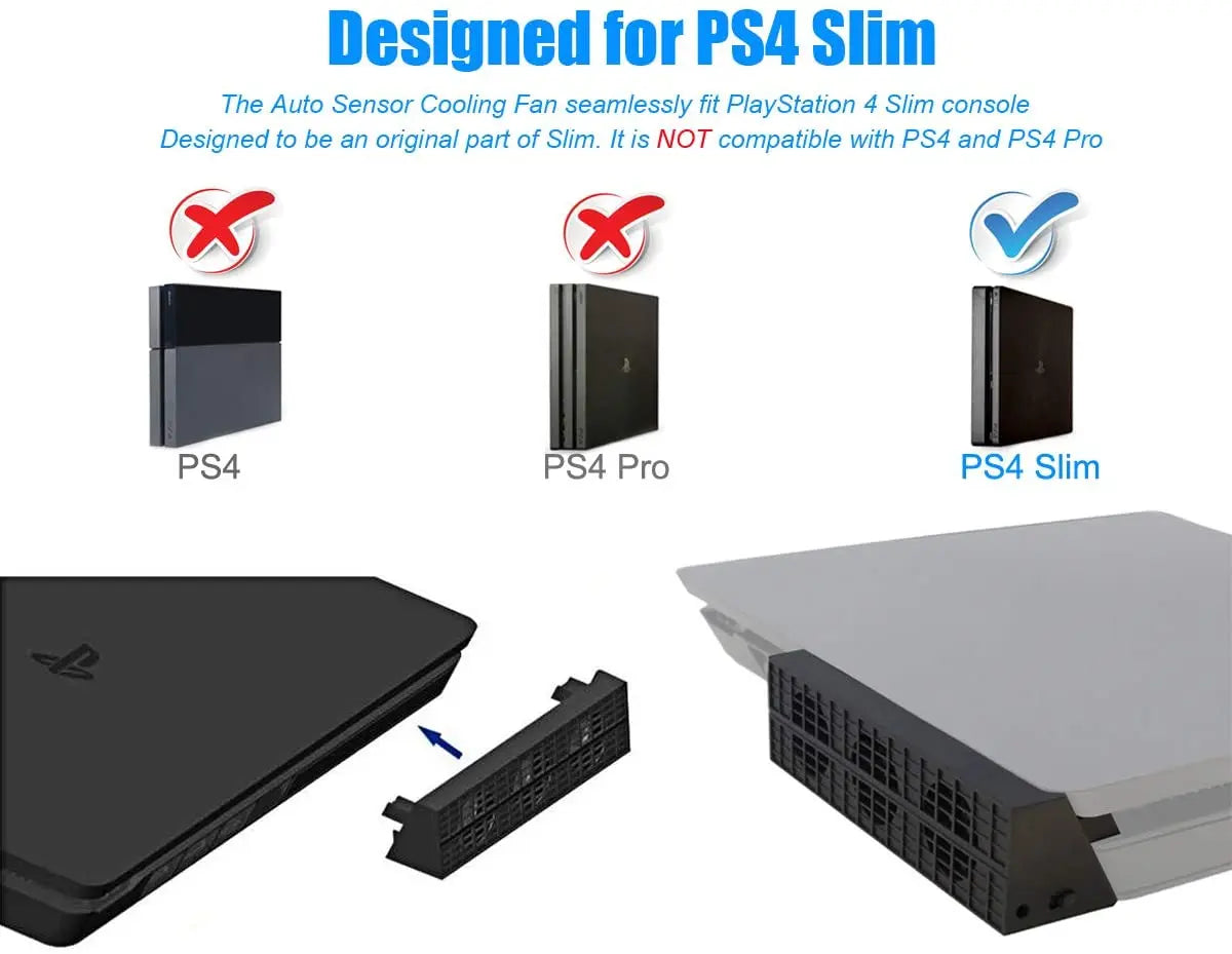 Auto Turbo Cooling Fan Automatic Temperature Sensor Controlled Radiator Heat Exhaust External USB Cooler for Playstation 4 Slim