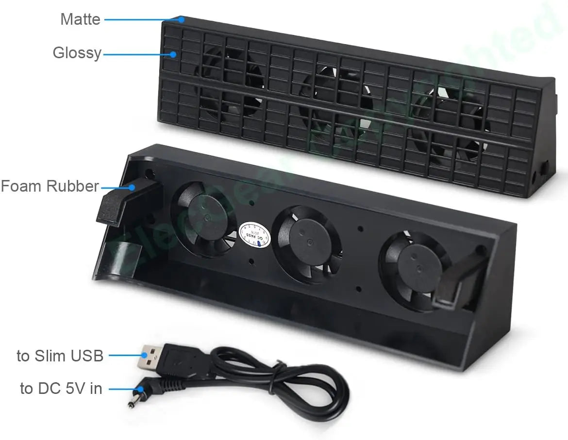 Auto Turbo Cooling Fan Automatic Temperature Sensor Controlled Radiator Heat Exhaust External USB Cooler for Playstation 4 Slim
